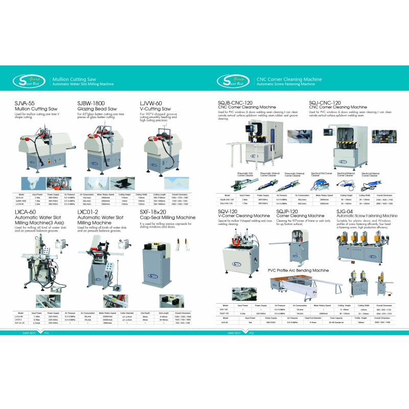High Accuracy UPVC Window Machine Automatic Water Vertical Milling Machine