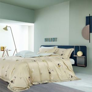 China Reactive Printing 230TC Tencel Silk Sheets Soft Home Bedding Set 100% Tencel Pillow Case factory