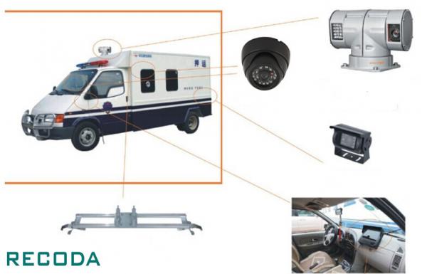 China 1/3" Sony CCD 360 Degree Rotation Armed Escort Vehicle Security Camera System factory