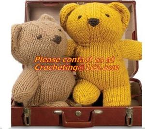 China Bear hand crochet toy, woolen hand knitted toy, hand puppet toy factory