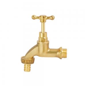 China Sand Blasting Brass Hose Bibbs Brass Outside Faucet For Piping Water System factory