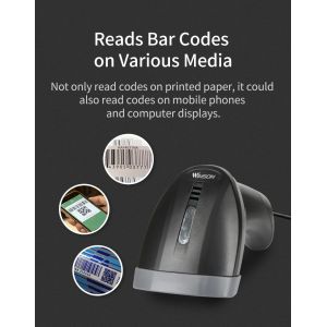 USB Laser CMOS Barcode Scanner Wired Handheld Bar Code Scanner Reader Black