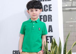 China Thin Shirt Half Sleeve Embroidery Children's Style Clothing Boys Polo Shirts on sale
