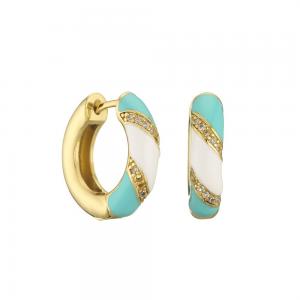 China Micro Dripping Oil Earring OEM Diy Zircon Stone Gold Earrings on sale