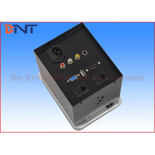 Pop Up Flush Mounted Table Standard Power Socket Conference With RCA / VGA / HDMI