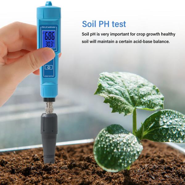 Automatic Calibrating PH Meter Replaceable Probe For Hydroponics Soil Cheese Meat Lab Water