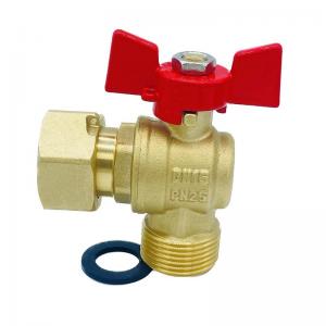 China PN25 Screw Connector Brass Ball Valve With Check Square Union ISO9001 factory