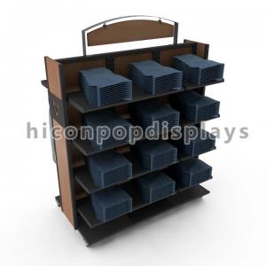China Movable Retail Clothing Racks With Casters For Jeans And Shirts factory