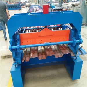 China Manual Metal Sheet Floor Deck Roll Forming Machine with 95 mm shaft GCR12 factory