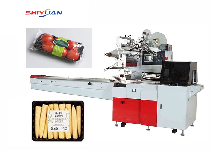 Horizontal Automatic Salad Packing Machine , Fresh Frozen Vegetable Packaging Machine