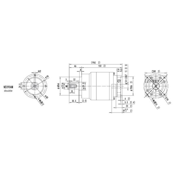 Precision Planetary Hollow Output Shaft Gearbox Power Transmission Shaft Mounted