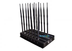 China 14 Bands Cell Phone Disruptor Jammer 4 Cooling Fans With 70m Shield factory