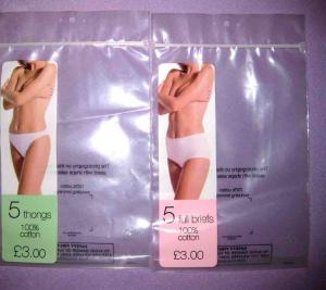 China Moisture Proof Packaging Poly Bags / Reclosable Plastic Bags For Underwear / Clothing factory