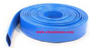 China Heavy duty Layflat hose, Max 10bar working pressure irrigation hose, blue mangueras on sale