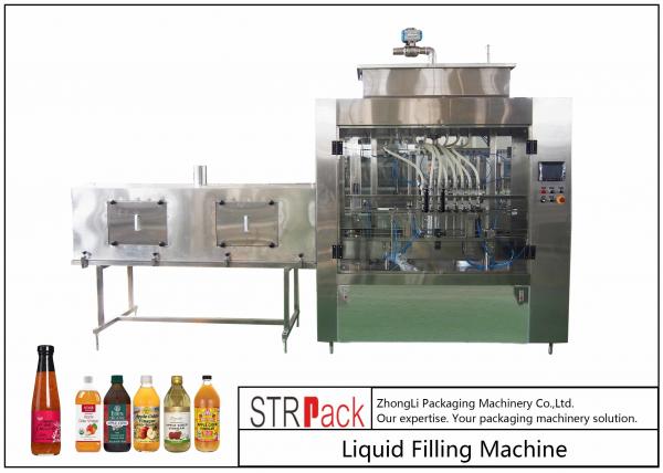 China Powerful Timed Glass Bottle Filling Machine For Vinegar / Soy Sauce / Chili factory