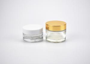China Sustainable Classic Custom 30G 1oz Wholesale Cosmetic Cream Glass Jars, Recycled Glass Cosmetic Containers Packaging factory