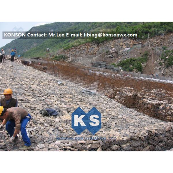 PVC Coated Gabion Mesh Hot Dip Hexagonal Galfan Galvanized Gabions 80 X 100mm