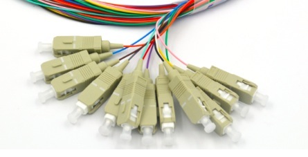 12 Cores Optical Fiber Patch Cord SC / UPC 1.5 Meter Fiber Optic Pigtail