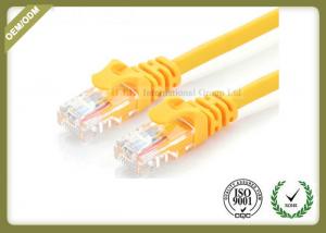 China 24AWG Cat6e Fiber Patch Cord , Internet Patch Cable Pure Copper Multi Stranding Wire factory
