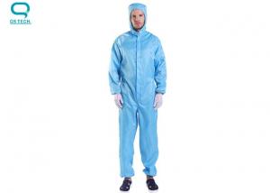 China 2.5mm Grid Clean Room Anti Static ESD Coverall Hooded Clothing on sale