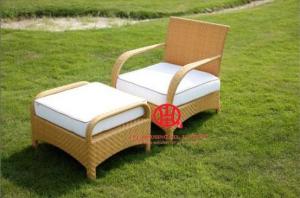 China Leisure garden furniture rattan chair with ottoman on sale