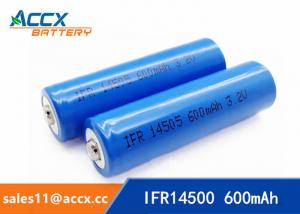 China shaver battery lithium ifr14500 3.2v 600mAh AA rechargeable battery on sale