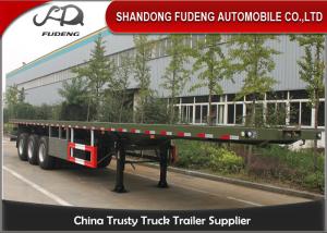China 3 Axles Flatbed Container Trailer for Carry Container , Hoses , Cement Bags factory