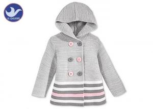 China Stripes Little Girl Cardigan Sweaters , Hoody Girls Cardigan Jacket Buttons Closure factory