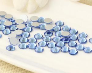 China lt sapphire flat back gems flat back glass beads for nail art on sale