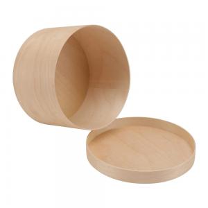China OEM ODM Unfinished Round Wooden Storage Box With Lid Circular Wooden Box factory