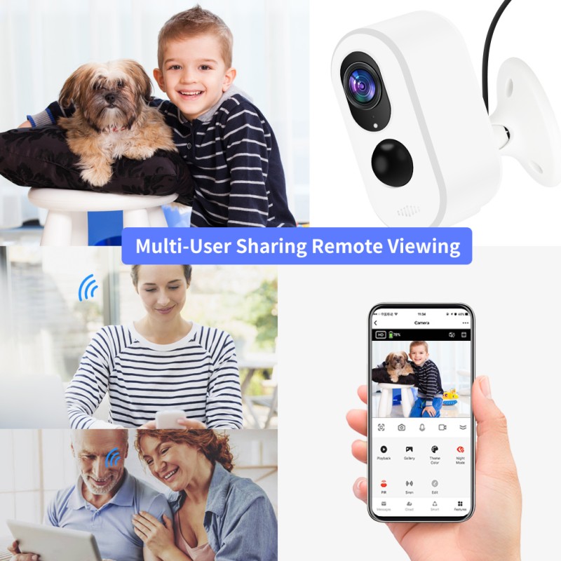 Waterproof Solar Powered Wireless Security Camera Night Vision Remote