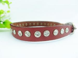 China dog leather diamond-collars factory