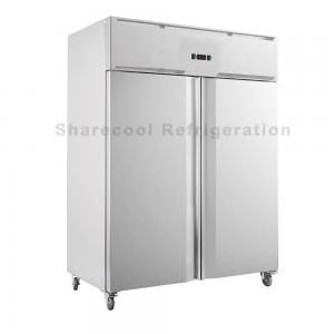 China Adjustable Shelves Stainless Steel Upright Refrigerator Double Door CE Approved factory