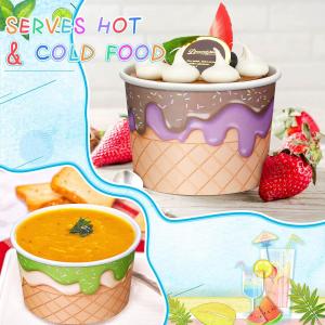 China 8 Oz Ice Cream Cups Summer Snack Cups Ice Cream Party Paper Cup Disposable Ice Cream Bowls Paper Snack Bowls on sale