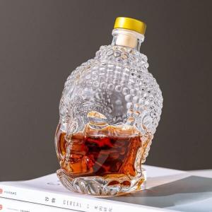 China Lead Free 770ML Engraved Crystal Whiskey Decanter Personalized 27oz Buddha Head factory