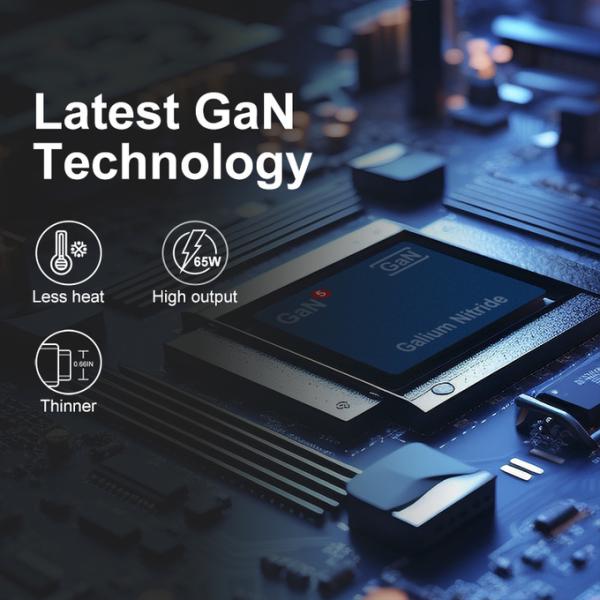 20V 65w 3.25A GaN Fast Charger USB A / USB C Fast Charging Travel Adapter