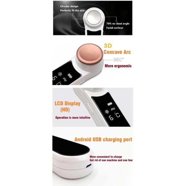 LCD Display 1000mAh Lymphatic Drainage RF EMS Beauty Instrument