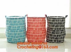 China dirty clothes storage flower printed canvas folding basket ,laundry basket, Handicrafts clothes hamper/laundry basket factory