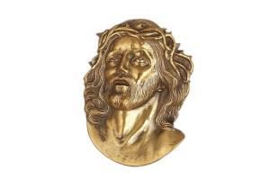 China Jesus Portrait Personalized Grave Decorations , Grave Headstone Decorations Painted Brass factory