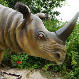 China Waterproof Realistic Animatronic Animals Rhinoceros Sondaicus Model factory
