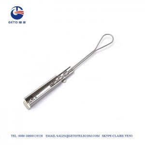 China SS201 FTTH 200N Fiber Drop Wire Clamp , Stainless Steel Wire Rope Loop Clamps factory