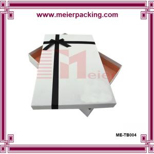 China Bespoke big size grey paper white printing bridesmaid dresses packaging Box with bow tie factory