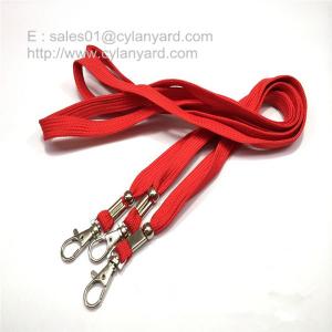 China Tubular neck strap with metal crimp and metal bead on sale