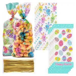 China Clear Transparent Plastic Cellophane Party Bag,Easter Cello Treat Bags factory