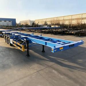 China Carbon steel 12.5m  Skeleton semi trailer 40ft Container Chassis truck trailer for sale factory