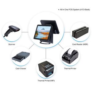 10 Points Capacitive Touchscreen Bar Pos System , Intel J1800 Cash Register