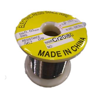 China Ni80Cr20 Nichrome Alloy 0.6mm Swg 33 34 35 Heat Resistant Wire For Chip Resistor factory