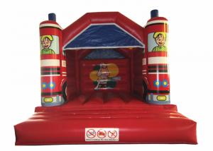 China Inflatable fire truck shape jumping Classic inflatable fire engine square shape inflatable fire engine bouncer factory