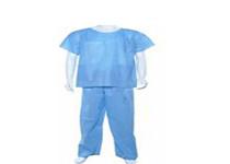 China Disposable Medical Scrub Suits Short sleeve Long Pants PP SMS Nonwoven Material factory