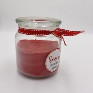 China Personalised Red Paraffin Wax Essential Candle Light Jar Mason For Christmas on sale